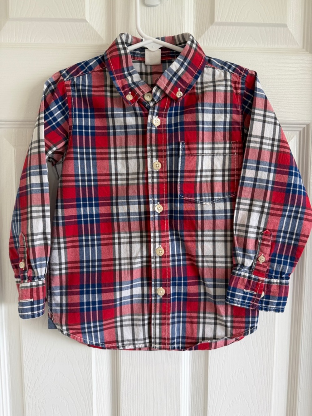GAP Red, Blue & White Plaid Button-Down Shirt